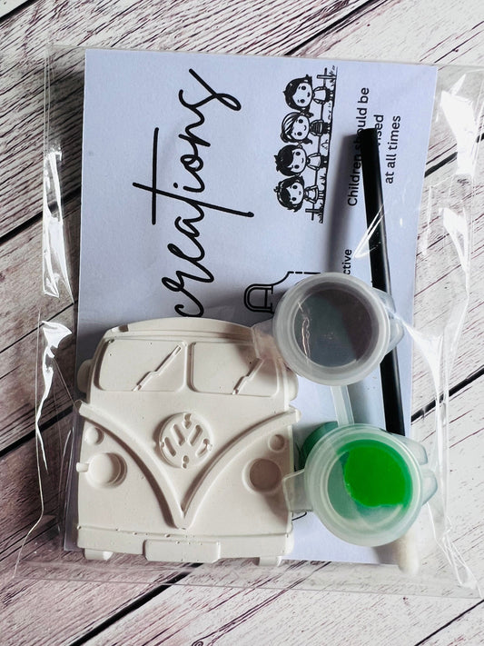 Paint your own plaster of Paris Camper inspired - Activity set - Childrens Gifts - Gift - Painting - Party favour - character gift