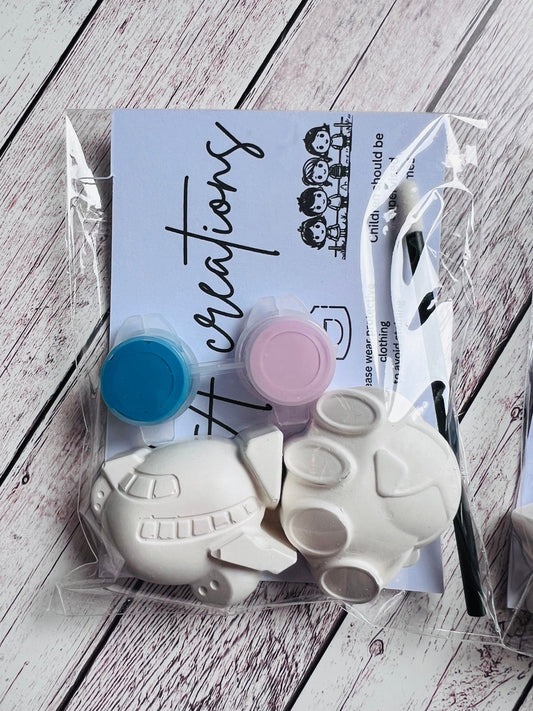 Paint your own plaster of Paris transport inspired - Activity set - Childrens Gifts - Gift - Painting - Party favour - character gift