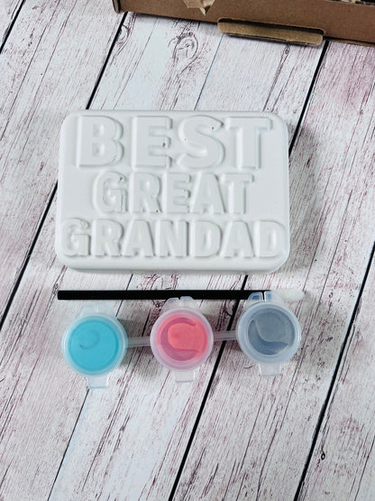Paint your own Best Great Grandad Ever Plaque- Activity set - Room decoration - Childrens Gifts - Gifts - Paintable - Crafty - Grandad Gift