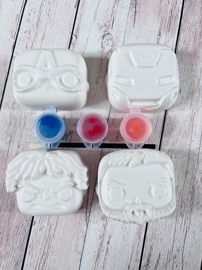 Mini marvel Heads themed plaster of paris craft box  - Activity set - Room decoration - Childrens Gifts - Gift  - Painting - Art kit - Craft