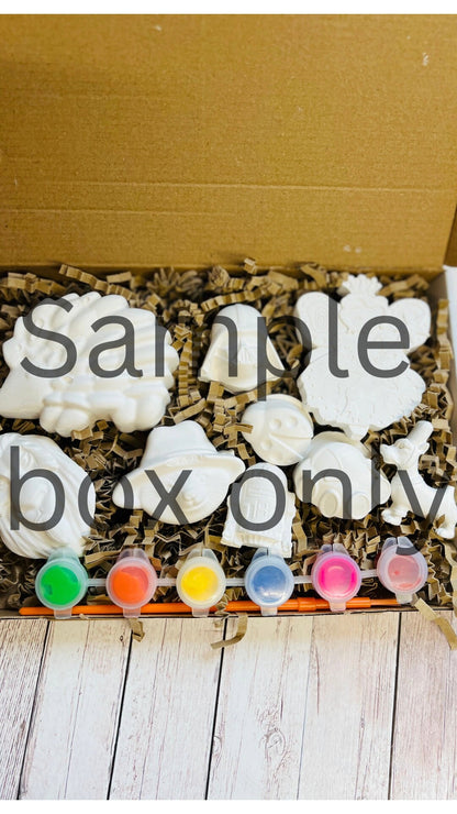 Paint your own plaster of Paris Wonky moulds box  - Activity set - Room decoration - Childrens Gifts - Gifts - Paintable - Painting