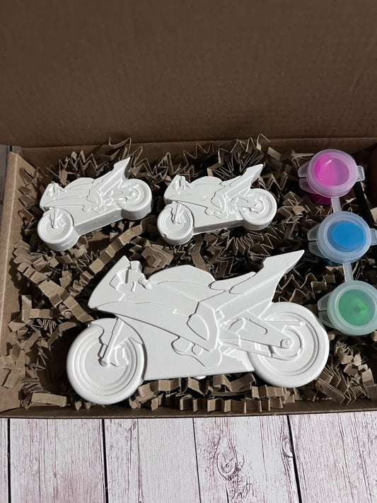 Motorbike Paint Your Own Craft Kit | Kids Painting Activity Box | Handmade Creative Gift