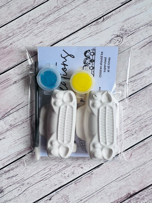 Paint your own plaster of Paris car inspired - Activity set - Childrens Gifts - Gift - Painting - Party favour - character gift