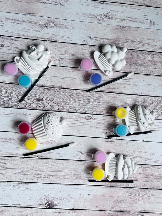 Paint your own plaster of Paris Cupcake inspired - Activity set - Childrens Gifts - Gift - Painting - Party favour - character gift