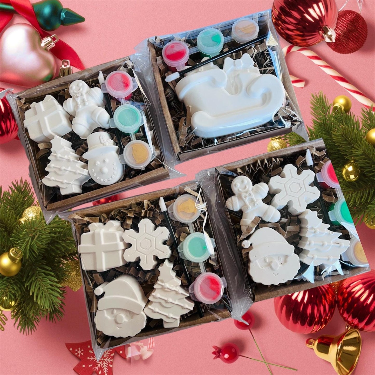 4 for 10 Paint your own Christmas decorations - Christmas Eve box - Christmas gifts - Christmas activities- Christmas craft ideas - paint