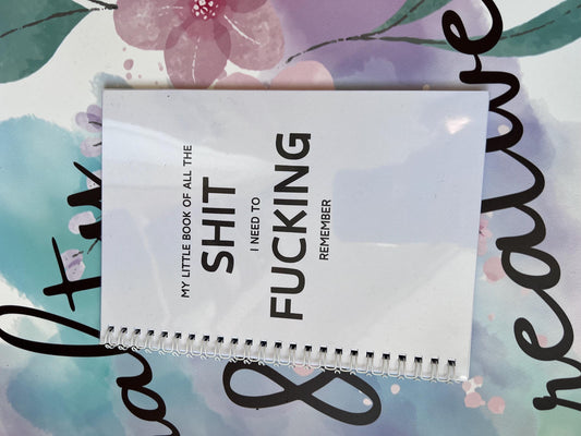 Little Book Of Sh*t I Need To Remember in black - book of lists - Anxiety Aids - gift - Autism - SEMH - Organiser - Diary - Notebook - Swear