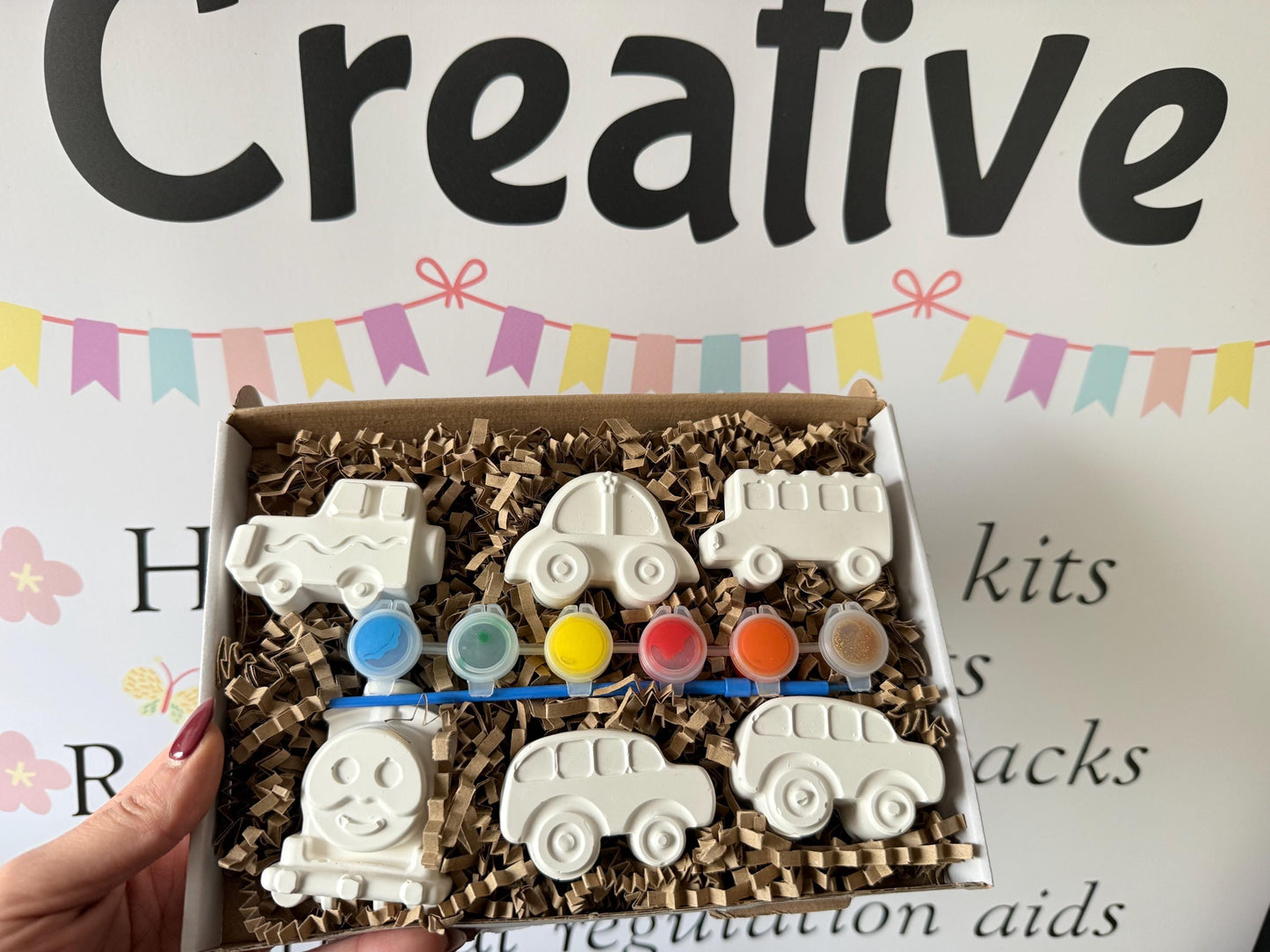 Transport Inspired Paint Your Own Craft Kit | Kids Painting Activity Box | Handmade Creative Gift