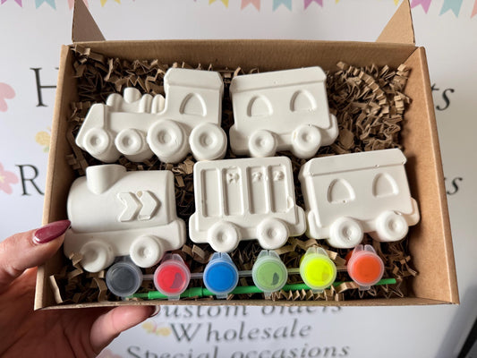 Train Inspired Paint Your Own Craft Kit | Kids Painting Activity Box | Handmade Creative Gift  ✨ SHORT TAGLINE