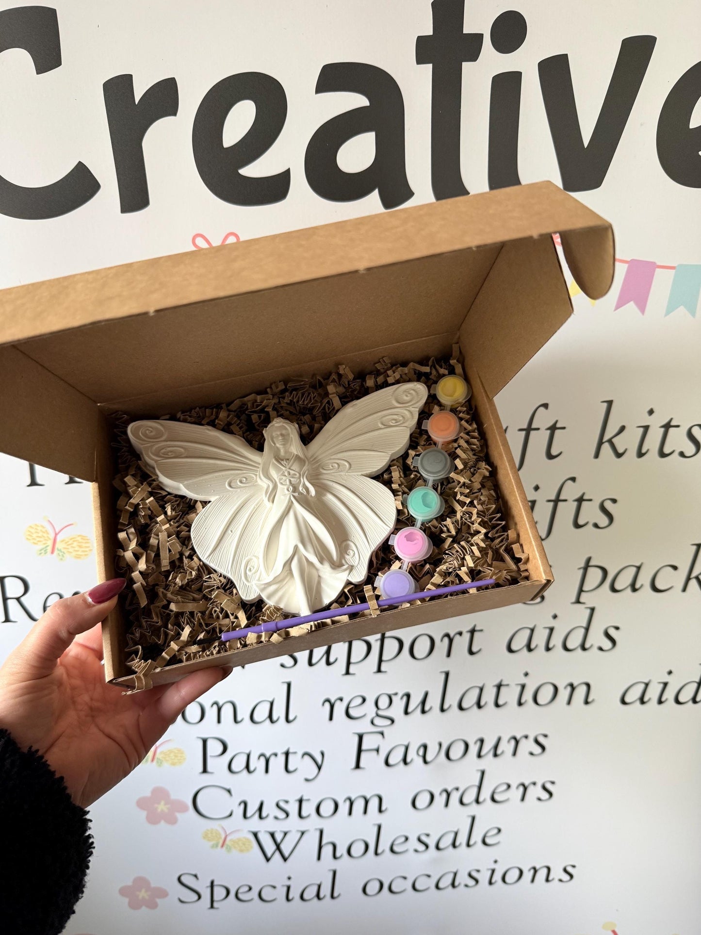 Fairy Inspired Paint Your Own Craft Kit | Kids Painting Activity Box | Handmade Creative Gift