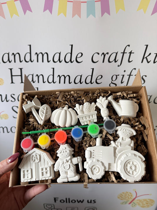 Farmyard Harvest Inspired Paint Your Own Craft Kit | Kids Painting Activity Box | Handmade Creative Gift
