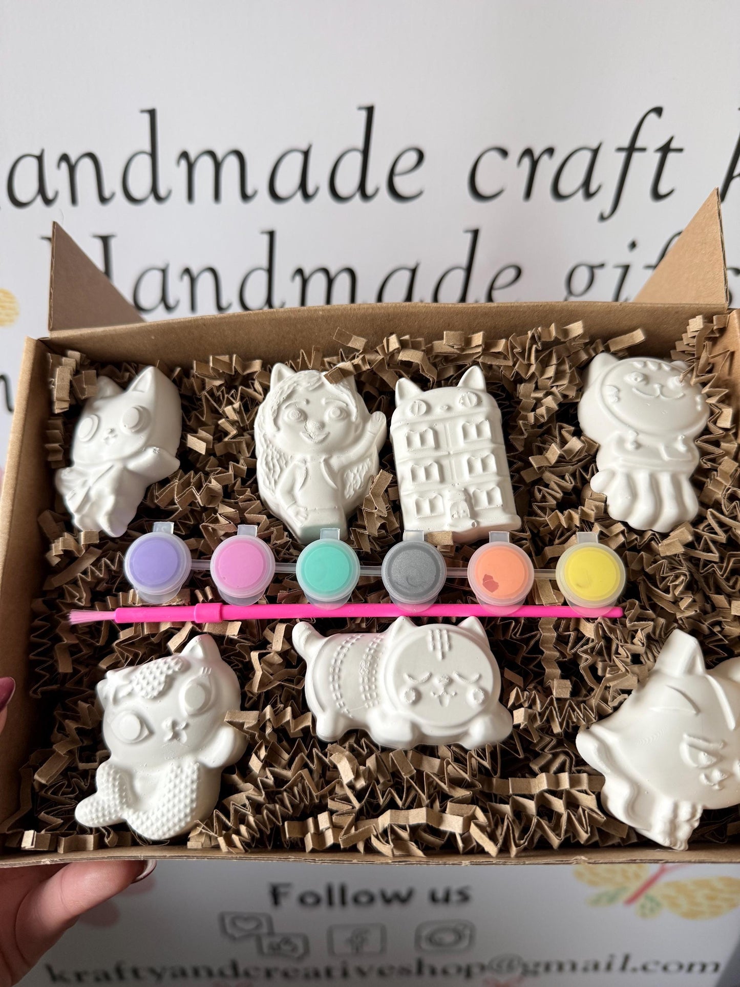 Mini Dollhouse Inspired Paint Your Own Craft Kit | Kids Painting Activity Box | Handmade Creative Gift