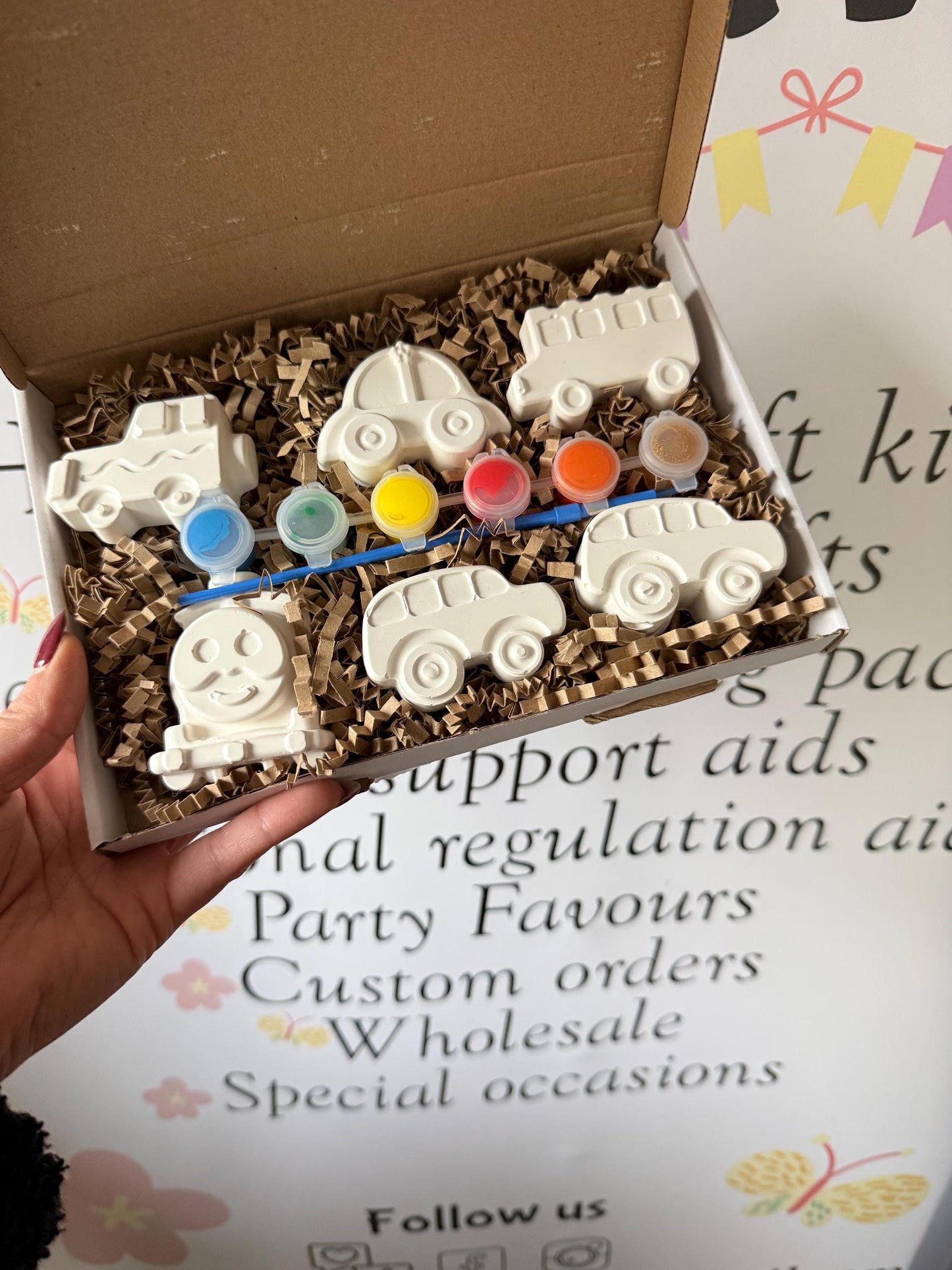 Transport Inspired Paint Your Own Craft Kit | Kids Painting Activity Box | Handmade Creative Gift