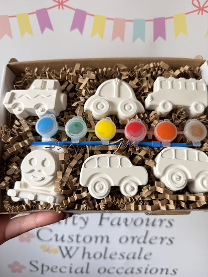 Transport Inspired Paint Your Own Craft Kit | Kids Painting Activity Box | Handmade Creative Gift