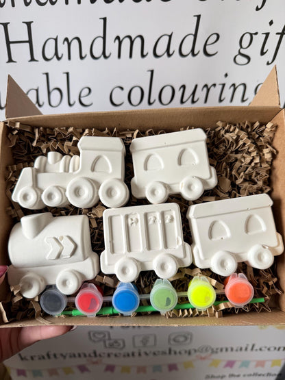 Train Inspired Paint Your Own Craft Kit | Kids Painting Activity Box | Handmade Creative Gift  ✨ SHORT TAGLINE