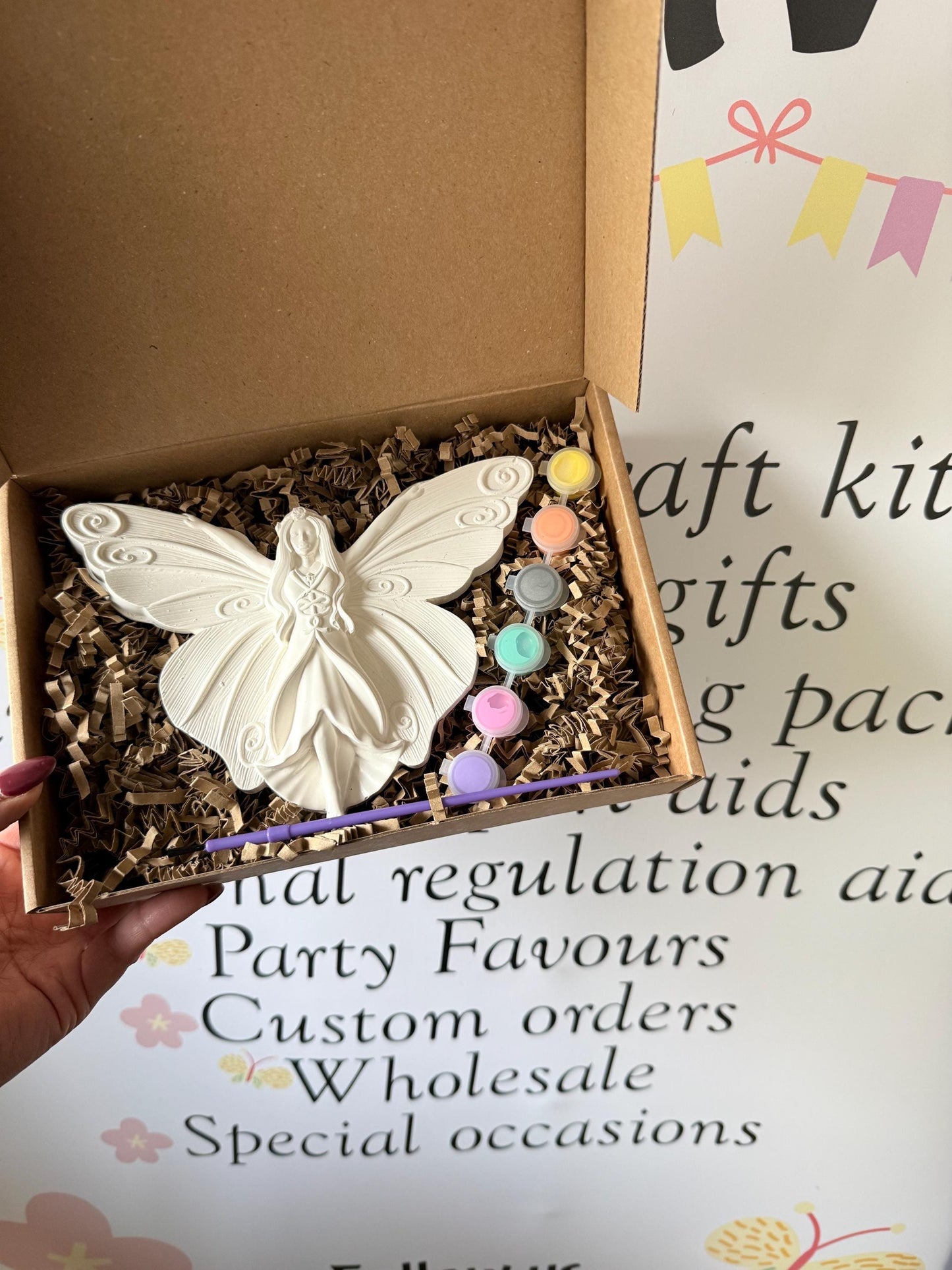 Fairy Inspired Paint Your Own Craft Kit | Kids Painting Activity Box | Handmade Creative Gift