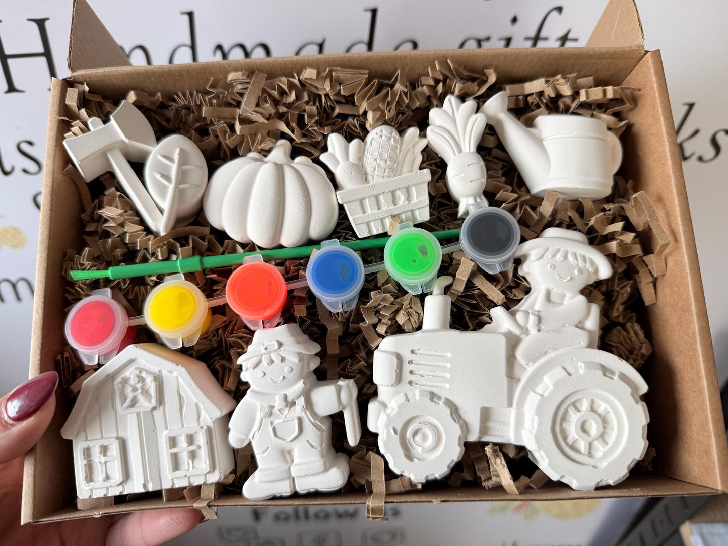 Farmyard Harvest Inspired Paint Your Own Craft Kit | Kids Painting Activity Box | Handmade Creative Gift