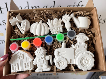 Farmyard Harvest Inspired Paint Your Own Craft Kit | Kids Painting Activity Box | Handmade Creative Gift