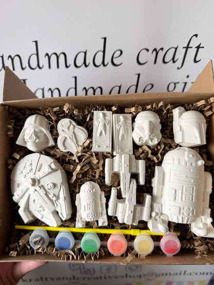Galaxy Space Paint Your Own Craft Kit | Sci-Fi Painting Activity Box | Handmade Creative Gift