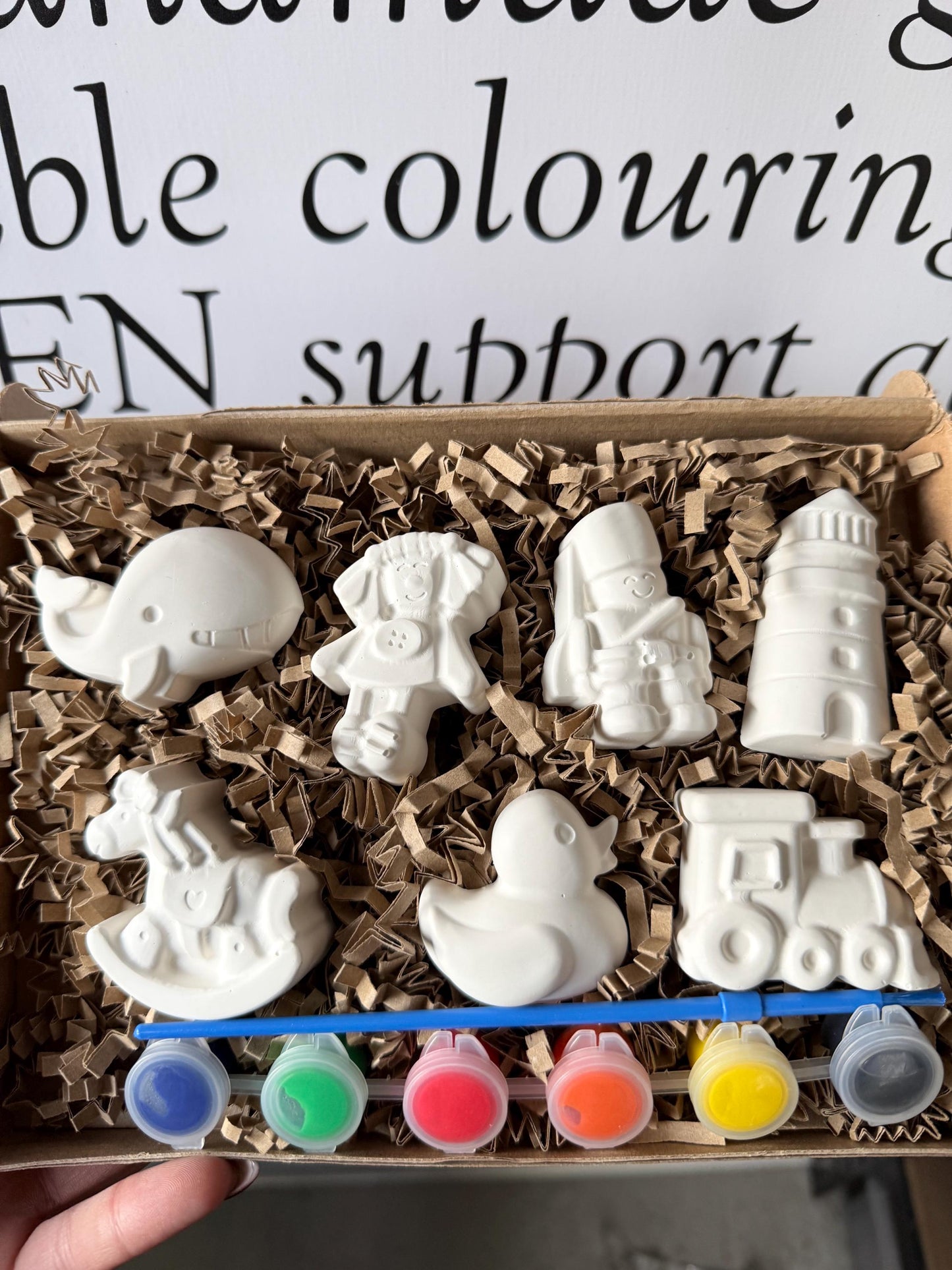 Nursery Themed Paint Your Own Craft Kit | Baby Shower Painting Activity Box | Handmade Creative Gift