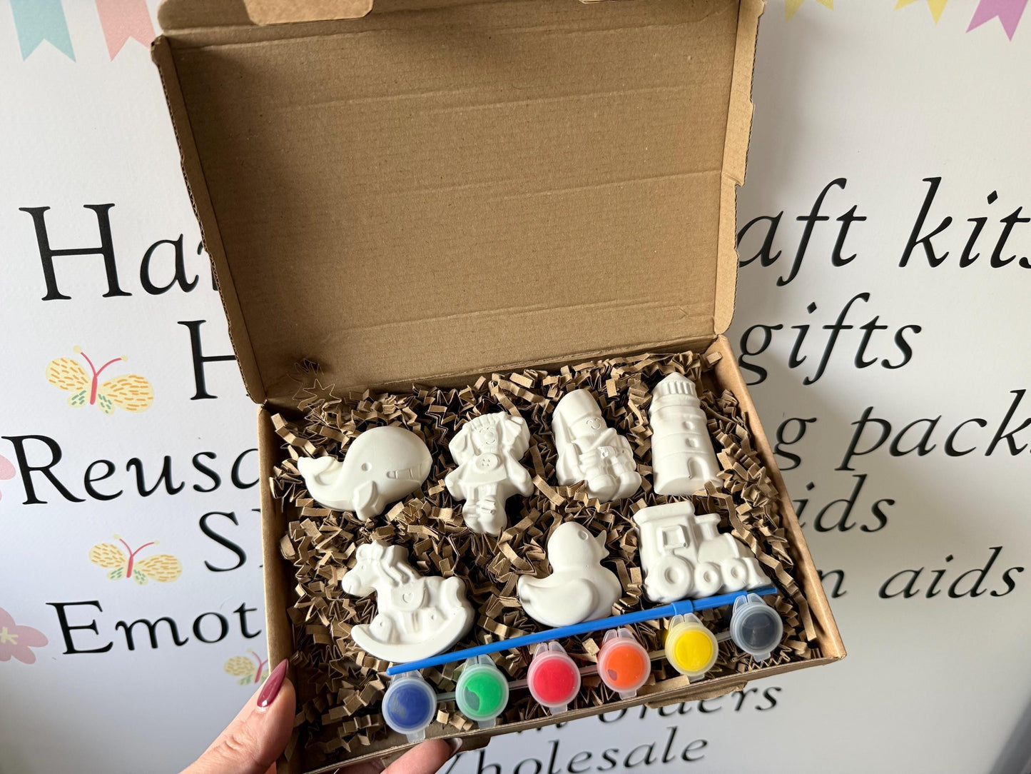 Nursery Themed Paint Your Own Craft Kit | Baby Shower Painting Activity Box | Handmade Creative Gift
