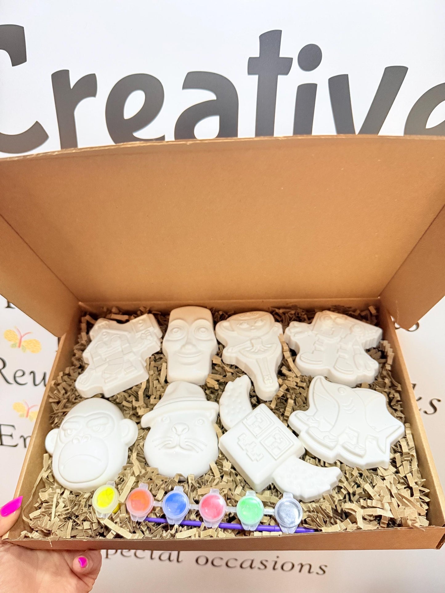 Quirky Brain Character Paint Your Own Craft Kit | Fun Painting Activity Box | Handmade Creative Gift