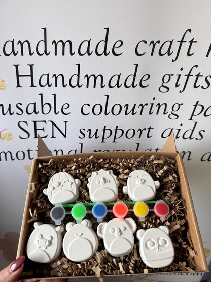 Squishy Character Paint Your Own Craft Kit | Cute Kawaii Painting Activity Box | Handmade Creative Gift