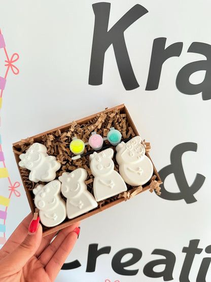 Pig Family Paint Your Own Craft Kit | Cartoon Animal Painting Activity Box | Handmade Creative Gift