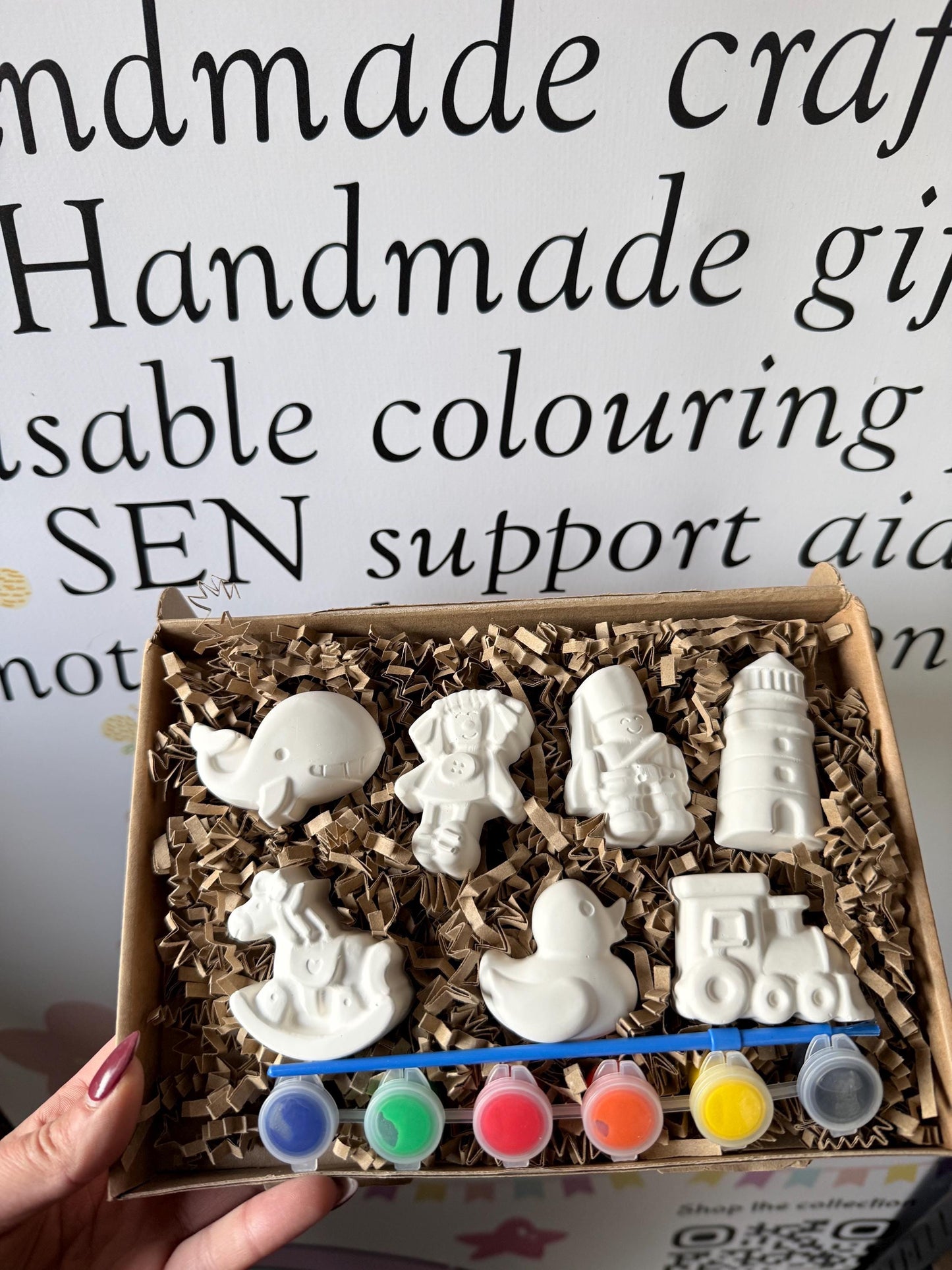 Nursery Themed Paint Your Own Craft Kit | Baby Shower Painting Activity Box | Handmade Creative Gift