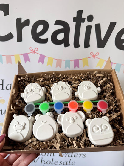Squishy Character Paint Your Own Craft Kit | Cute Kawaii Painting Activity Box | Handmade Creative Gift