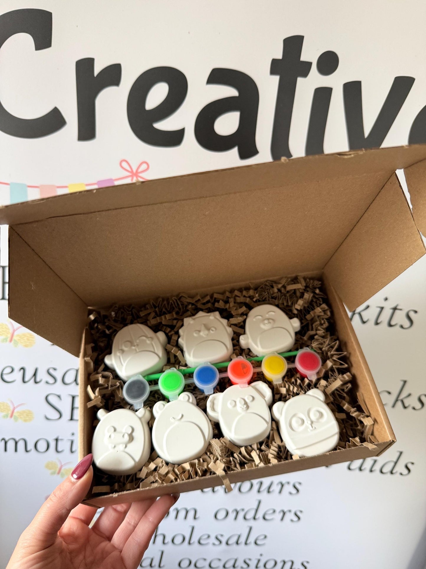 Squishy Character Paint Your Own Craft Kit | Cute Kawaii Painting Activity Box | Handmade Creative Gift