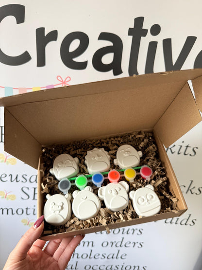 Squishy Character Paint Your Own Craft Kit | Cute Kawaii Painting Activity Box | Handmade Creative Gift