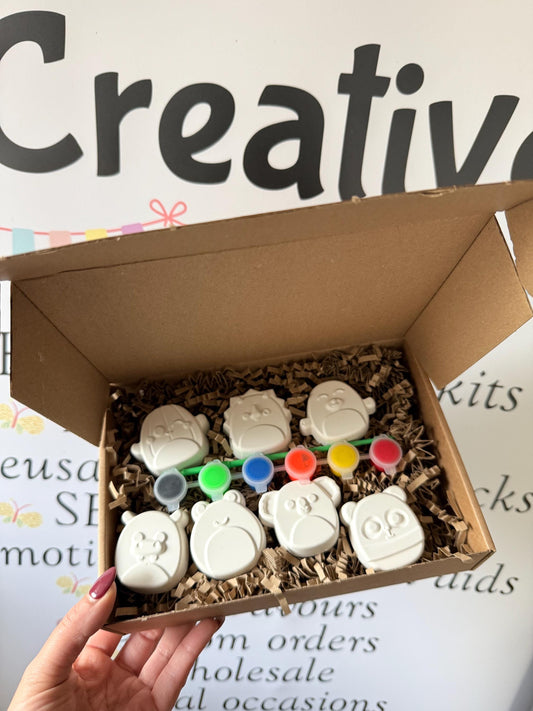 Squishy Character Paint Your Own Craft Kit | Cute Kawaii Painting Activity Box | Handmade Creative Gift