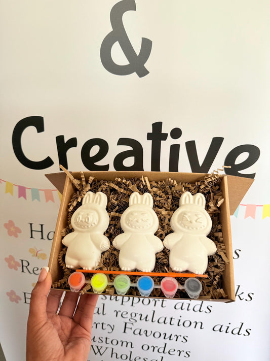 Cute Monster Paint Your Own Craft Kit | Designer Toy Inspired Painting Activity Box | Handmade Creative Gift