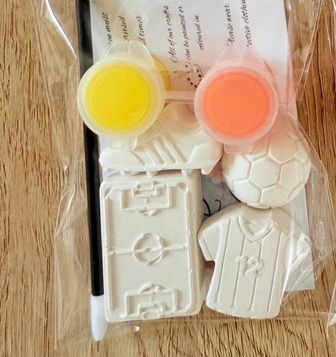 Football Paint Your Own Party Favours | Sports Craft Activity Kit | Kids Party Bag & Team Gift